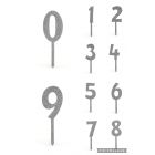 CAKE TOPPER NUMERATI ACRYLIC ARGENTO