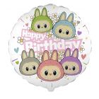 PALLONCINO MYLAR 18" BAD BUNNY (LABUBU) HAPPY BIRTHDAY ROSA