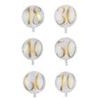 PALLONCINO MYLAR BIANCO/ORO CON ETA'