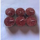 CANDELE TEA LIGHT ROSA GOLD GLITTER PZ.6