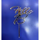 MINI CAKE TOPPER IN PLEX ARGENTO "HELLO 18"