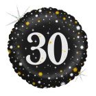 PALLONCINO MYLAR 30 ANNI NERO GLITTER