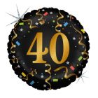 PALLONCINO MYLAR 40 ANNI NERO GLITTER