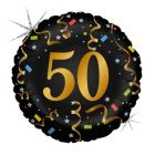 PALLONCINO MYLAR 50 ANNI NERO GLITTER
