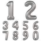 NUMERI MYLAR 34"/86CM MATTE MOONLIGHT SILVER