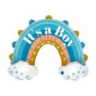 PALLONCINO 31" S.S. Arcobaleno Nascita "Boho Blue Rainbow"