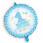 PALLONCINO MYLAR 1° COMPLEANNO CELESTE