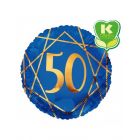 PALLONCINO MYLAR 50 BLU E ORO 18inch.