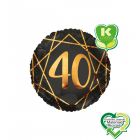PALLONCINO MYLAR 40 NERO E ORO18inch.