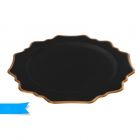 PIATTO IN PLASTICA SVUOTATASCHE NERO/ORO 28CM