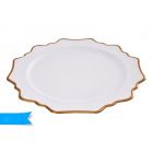 PIATTO IN PLASTICA SVUOTATASCHE BIANCO/ORO 22CM