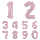 NUMERI MYLAR 34"/86CM PASTEL PINK MATT
