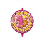 PALLONCINO MYLAR 1° COMPLEANNO ROSA