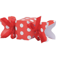 SCATOLINA CARAMELLA ROSSA POIS BIANCHI 12x4x4cm PZ.20