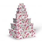 SET 8 SCATOLE RETTANGOLARI ROSELLINE