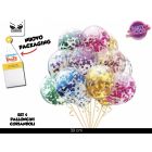 SET 4 PALLONCINI TRASPARENTI CON CORIANDOLI METAL