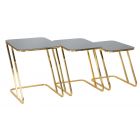 TAVOLINETTI SET 3PZ SIMPLE ORO 44X50X55-39X49X51- 34X47X45 CM