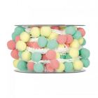 NASTRO PON PON  pastello giallo-rosa-verde