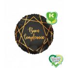 PALLONCINO MYLAR BUON COMPLEANNO ORO E NERO