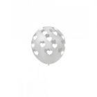 PALLONI IN LATTICE GLOBO TRASPARENTE 13CM/5" STAMPA CUORI BIANCHI PZ.100 LV
