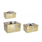 SET 3 SCATOLA NATALIZIA ORO IN FERRO 0970855