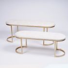 SET 2 PANCHE OVALI BIANCO E ORO