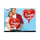 PALLONCINO MYLAR 18" CUORE ROSSO I LOVE YOU LV