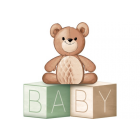 CENTROTAVOLA BABY 15x15cm con Teddy h23 cm 1 pz