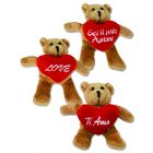 ORSACCHIOTTO cm 11 CON CUORE ø 5 cm ASSORTITI LV