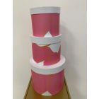 SCATOLA DF TONDA ROSA E ORO SET 3PZ