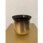 PORTACANDELA MINI NERO E ORO CORTINA.