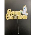 CAKE TOPPER 3D LA MIA PRIMA COMUNIONE ORO 10X16CM