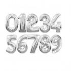 NUMERI MYLAR DECOBALOON ARGENTO 65CM