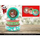 SET 3 SCATOLE IN LATTA ROTONDE CON FINESTRA JOY