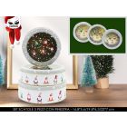 SET 3 SCATOLE IN LATTA ROTONDE CON FINESTRA TRASPARENTE BIANCHE