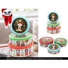 SET 3 SCATOLE TONDE IN LATTA CON FINESTRA