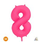 NUMERO 8 MYLAR 34"/86CM NEON FUCSIA