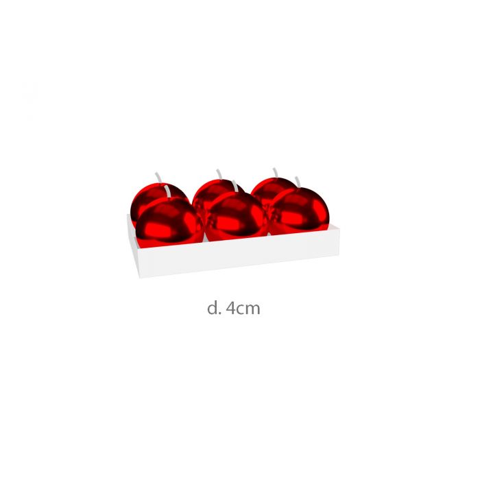 Dolce Fiesta CANDELE TEA LIGHT PALLINE ROSSE PZ.6