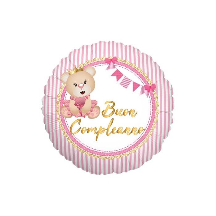 Dolce Fiesta PALLONCINO MYLAR BUON COMPLEANNO LITTLE BEAR ROSA